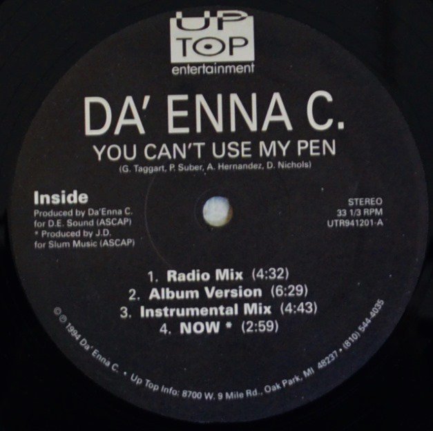 DA' ENNA C. / YOU CAN'T USE MY PEN / NOW (PROD BY JAY DEE aka J DILLA) (12