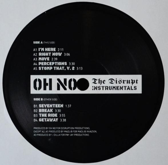 OH NO / THE DISRUPT (INSTRUMENTALS) (2LP) - HIP TANK RECORDS