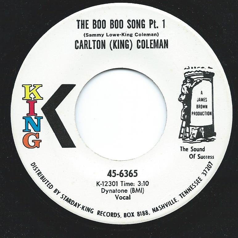 CARLTON (KING) COLEMAN / THE BOO BOO SONG PT. 1 (7