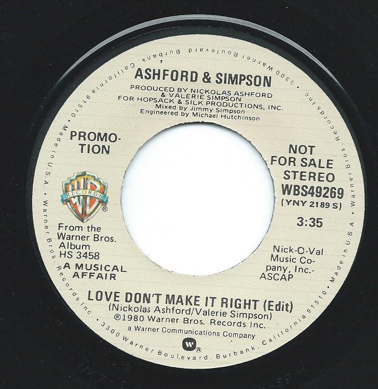 ASHFORD & SIMPSON / LOVE DON'T MAKE IT RIGHT - EDIT (7