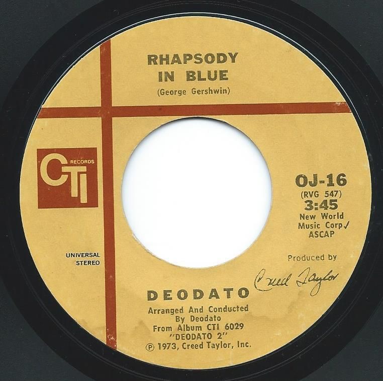 DEODATO / RHAPSODY IN BLUE / SUPER STRUT (7 DEODATO / RHAPSODY IN BLUE / SUPER STRUT (7