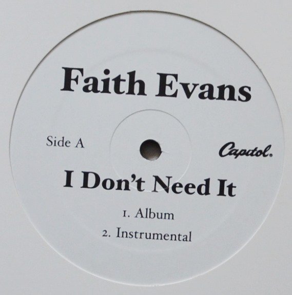 FAITH EVANS / I DON'T NEED IT - US PROMO (12