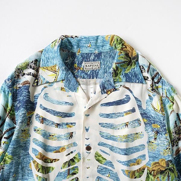 KAPITAL - レーヨン カメハメハBONEpt アロハシャツ - BLUE NEON