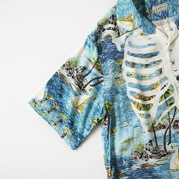 KAPITAL - レーヨン カメハメハBONEpt アロハシャツ - BLUE NEON