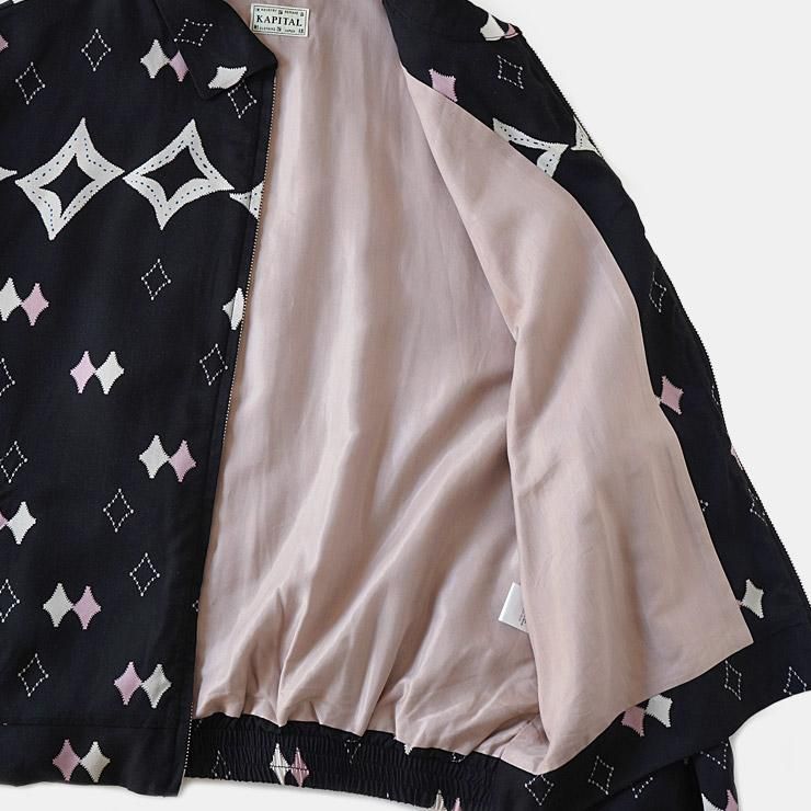 KAPITAL - レーヨンツイル アイヌモシリ柄 ドリズラーJKT - BLUE NEON