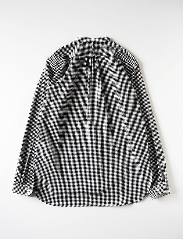 ASEEDONCLOUD - HW collarless shirt / gingham - BLUE NEON