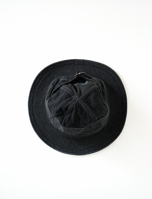 11.5ozブラック×ブラックデニム老人と海HAT(クラッシュリメイク)