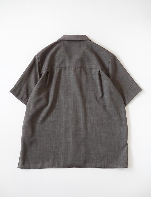 MANUAL ALPHABET - MESH OX OPEN COLLAR S/S SHT - BLUE NEON