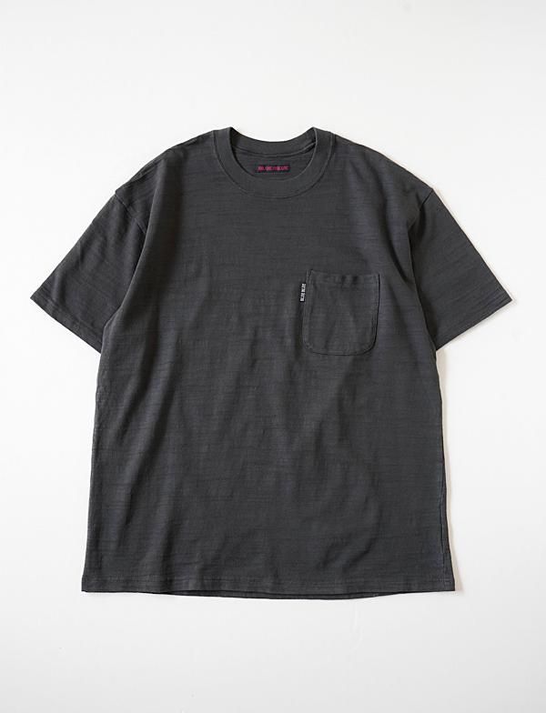 BLUE BLUE - ヘビースラブテンジク クルーネックポケットTシャツ