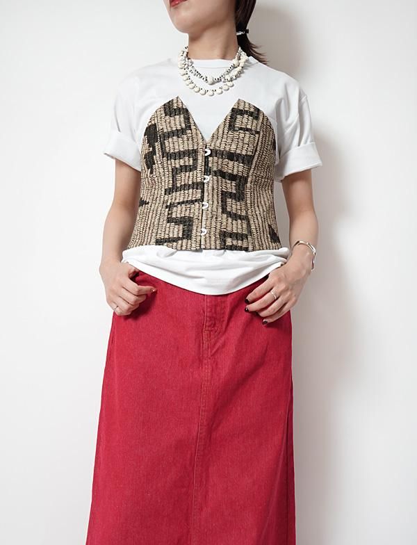 KAPITAL - ゴブラン ホピバスケット柄 コルセット - BLUE NEON