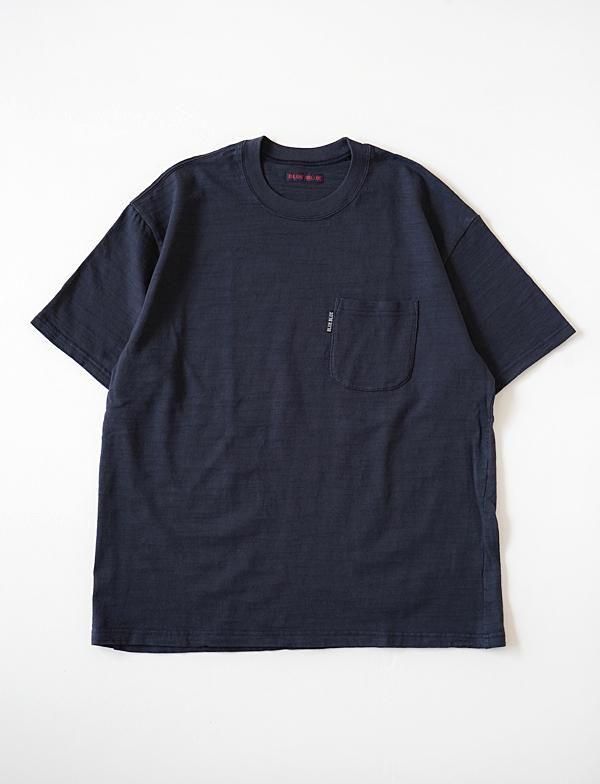 BLUE BLUE - ヘビースラブテンジク クルーネックポケットTシャツ