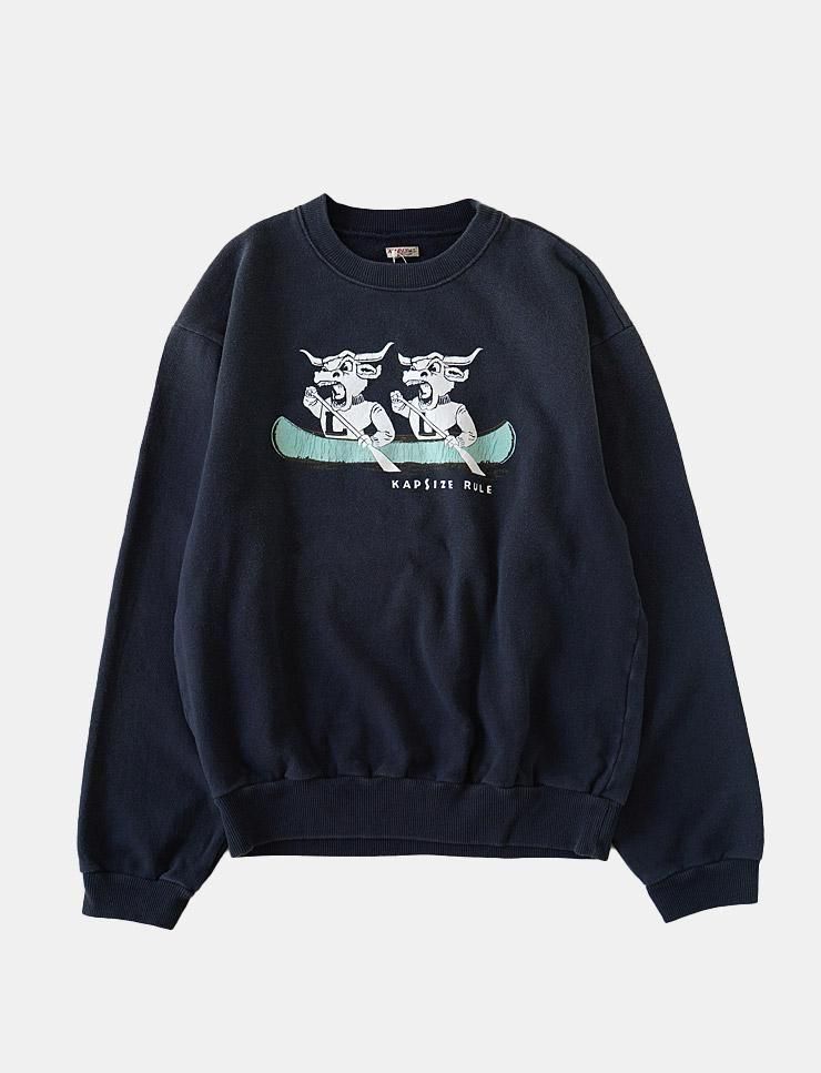 KAPITAL - 裏毛 クルースウェット（`L`LONGHORNpt） - BLUE NEON