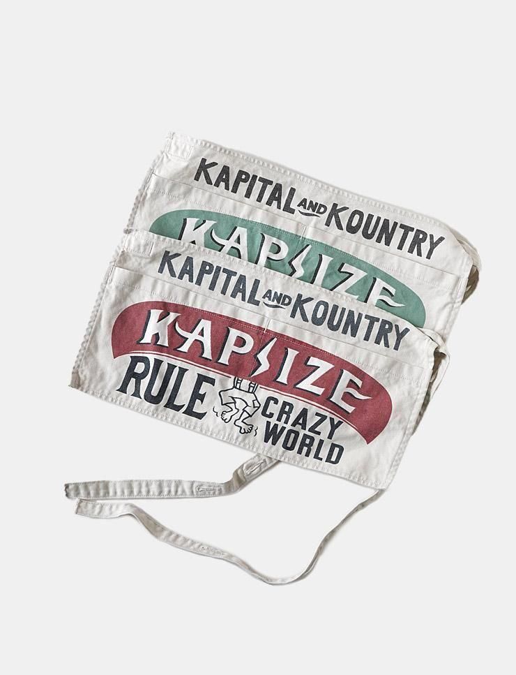 KAPITAL - キャンバス ショートアドエプロン(KAPSIZE RULEpt) - BLUE NEON