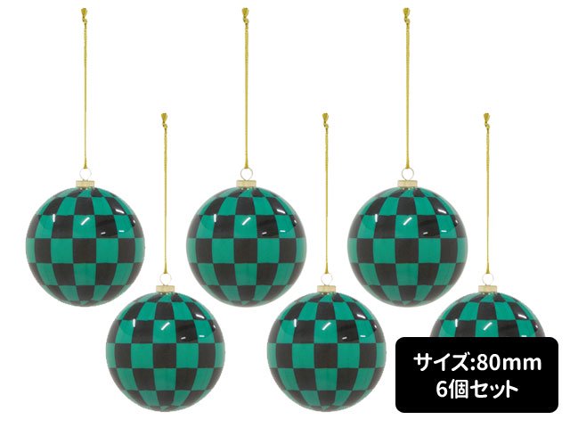 80mm和柄ボール オーナメント(市松)6個セット【doga(ドガ)｜OXM-1478-S ...