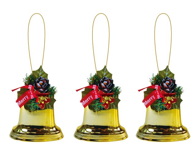 クリスマスベル3個セット Popmarket Xmst3613 通販 季節の店舗装飾品なら デコマルシェ かわいい店内装飾がいっぱい