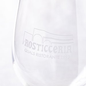 ロスティチェリアロゴ入りワイングラス350cc（白・赤兼用）