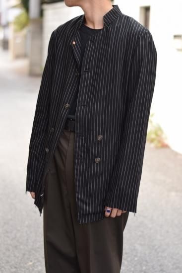 BED J.W. FORD(20SS)/ベッドフォード/stand collar stripe jacket bk