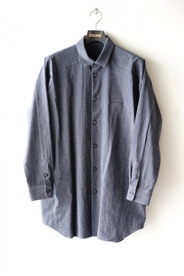 Dulcamara(20SS)/ドゥルカマラ/ヨークスリーブシャツ c.gray×navy - IDIOME | ONLINE SHOP  熊本のセレクトショップ