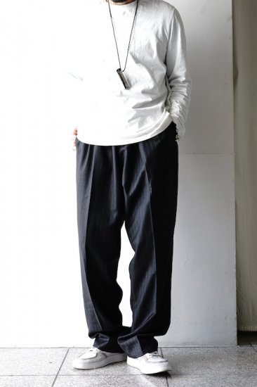 lownn(20SS)/ローン/long wide pants d.grey-st - IDIOME | ONLINE SHOP 熊本のセレクトショップ