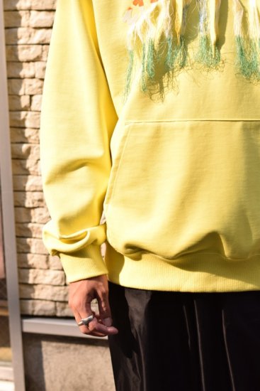 doublet/ダブレット/THANK YOU FRINGE EMBROIDERY HOODIE yellow - IDIOME | ONLINE  SHOP 熊本のセレクトショップ