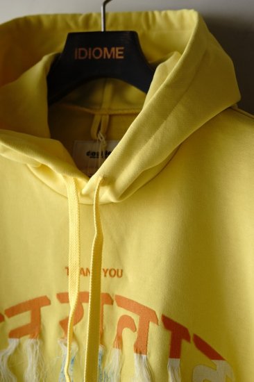 doublet/ダブレット/THANK YOU FRINGE EMBROIDERY HOODIE yellow - IDIOME | ONLINE  SHOP 熊本のセレクトショップ