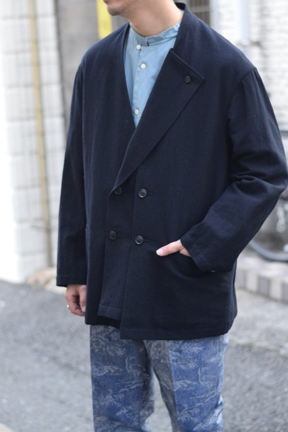 Utility No Collar Jacket d.navy - IDIOME | ONLINE SHOP 熊本の