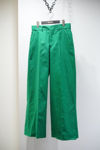 COTTON WIDE TROUSERS green