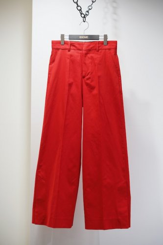 COTTON WIDE TROUSERS red