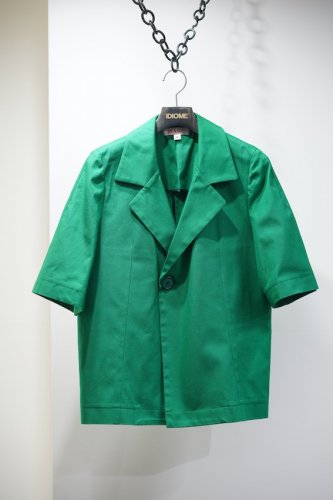 HALF SLEEVE COTTON JACKET green<img class='new_mark_img2' src='https://img.shop-pro.jp/img/new/icons14.gif' style='border:none;display:inline;margin:0px;padding:0px;width:auto;' />