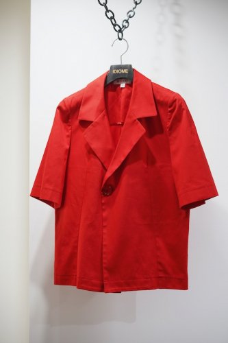 HALF SLEEVE COTTON JACKET red<img class='new_mark_img2' src='https://img.shop-pro.jp/img/new/icons14.gif' style='border:none;display:inline;margin:0px;padding:0px;width:auto;' />