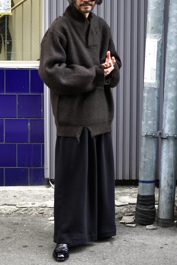 DESTROYED SHAWL COLLAR SWEATER - IDIOME | ONLINE SHOP 熊本のセレクトショップ