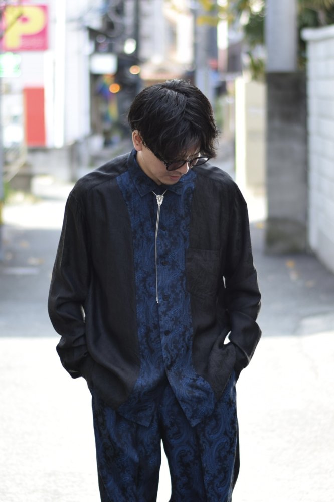 Paisley jacquard shirt blue - IDIOME | ONLINE SHOP 熊本のセレクト ...