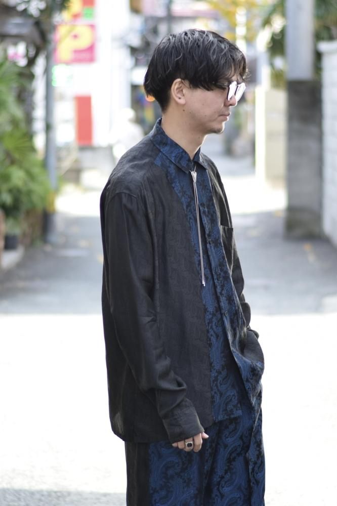 GIDEAL paisley jaguard shirt【black】 - シャツ
