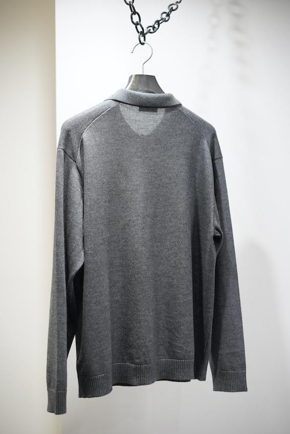 WOOL WASHI POLO SWEATER gray - IDIOME | ONLINE SHOP 熊本の WOOL WASHI POLO SWEATER gray - IDIOME | ONLINE SHOP 熊本の