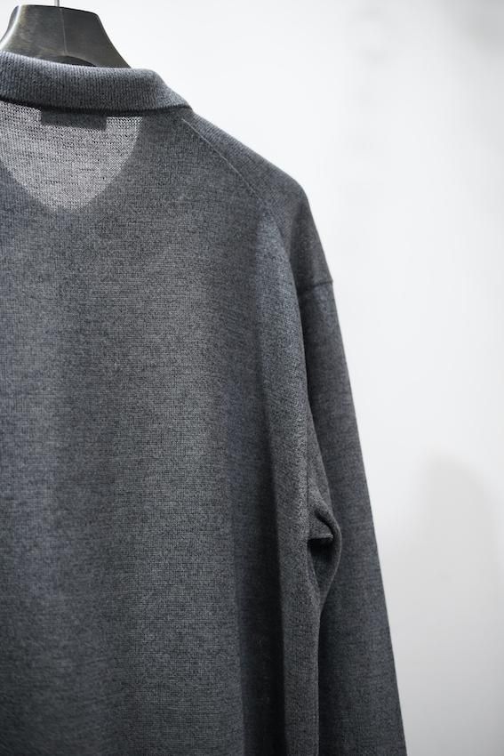 WOOL WASHI POLO SWEATER gray - IDIOME | ONLINE SHOP 熊本の WOOL WASHI POLO SWEATER gray - IDIOME | ONLINE SHOP 熊本の