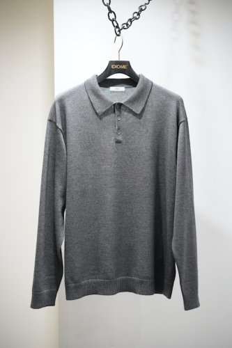WOOL WASHI POLO SWEATER gray<img class='new_mark_img2' src='https://img.shop-pro.jp/img/new/icons14.gif' style='border:none;display:inline;margin:0px;padding:0px;width:auto;' />