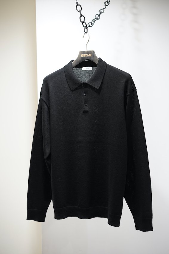 WOOL WASHI POLO SWEATER bk - IDIOME | ONLINE SHOP 熊本