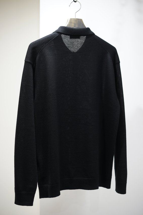 WOOL WASHI POLO SWEATER bk - IDIOME | ONLINE SHOP 熊本のセレクト