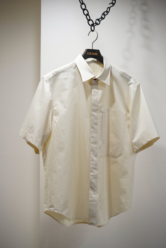 FLY FRONT SHORT-SLEEVED SHIRT ivory - IDIOME | ONLINE SHOP 熊本のセレクトショップ