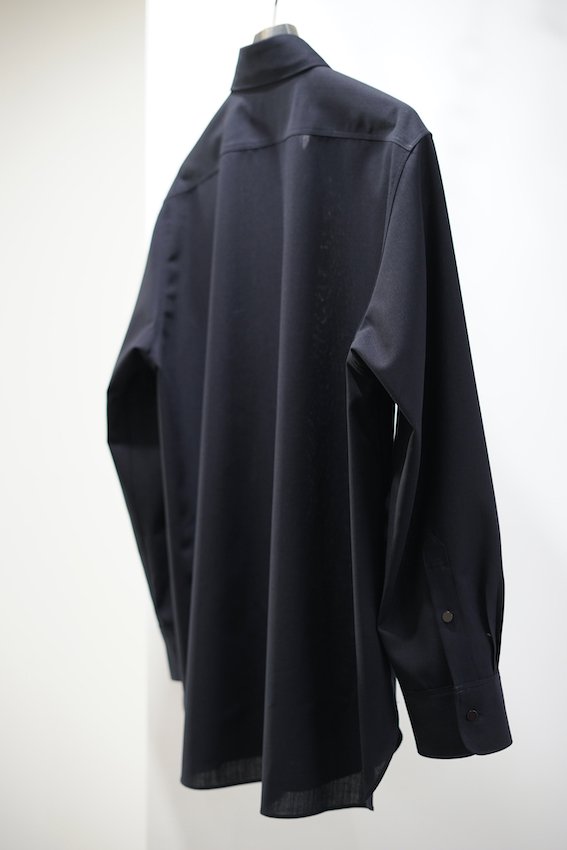 ORNAMENTAL FLY FRONT SHIRT d.navy - IDIOME | ONLINE SHOP 熊本の 