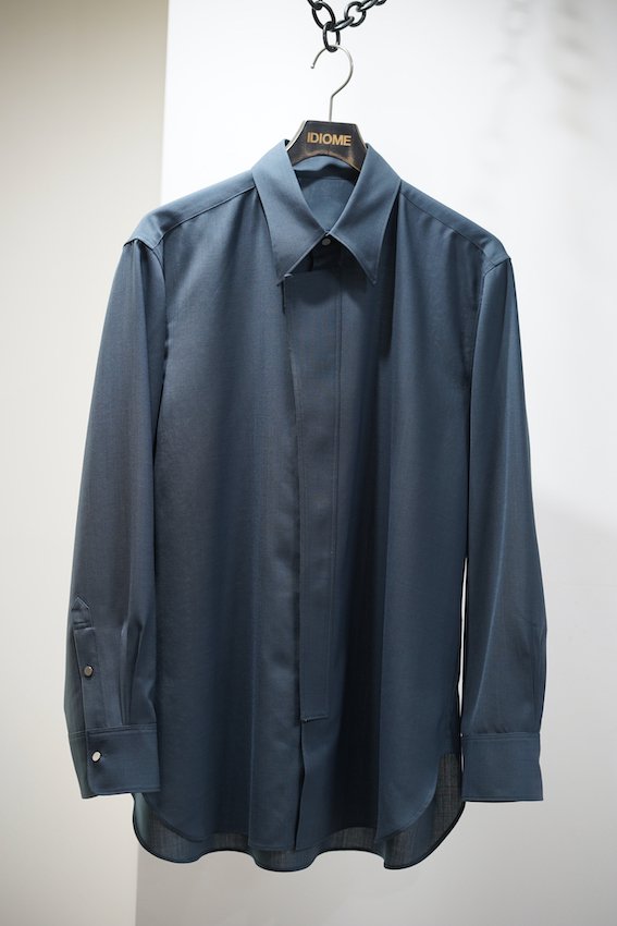 ORNAMENTAL FLY FRONT SHIRT b.gray - IDIOME | ONLINE SHOP 熊本のセレクトショップ