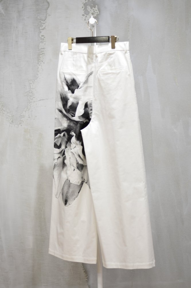 PIGMENT FLOWER WIDE TROUSERS white - IDIOME | ONLINE SHOP 熊本のセレクトショップ