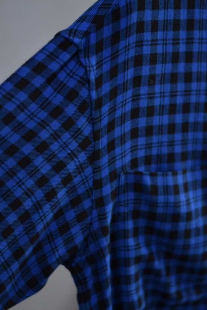 ZIP-UP PLAID SHIRT blue - IDIOME | ONLINE SHOP 熊本の