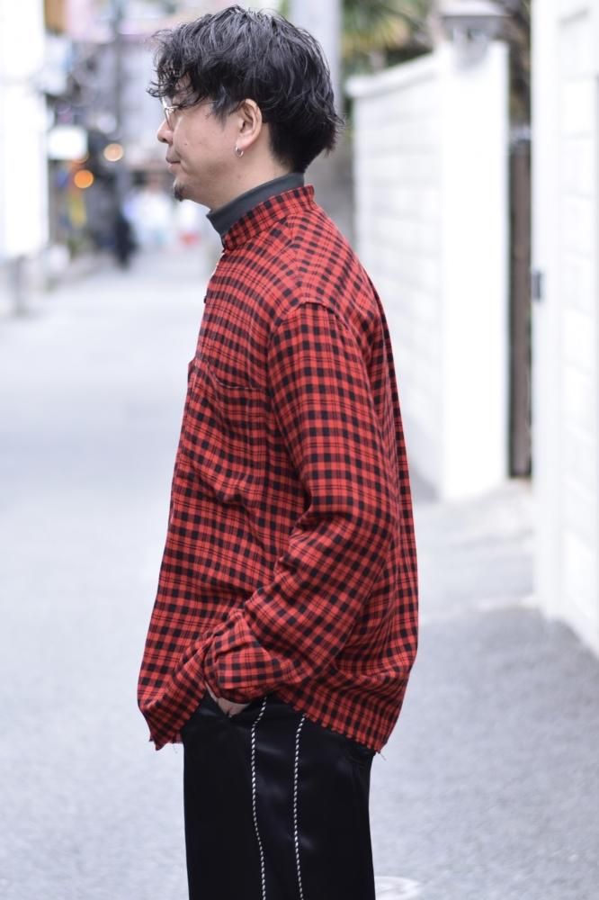 ZIP-UP PLAID SHIRT red - IDIOME | ONLINE SHOP 熊本のセレクトショップ