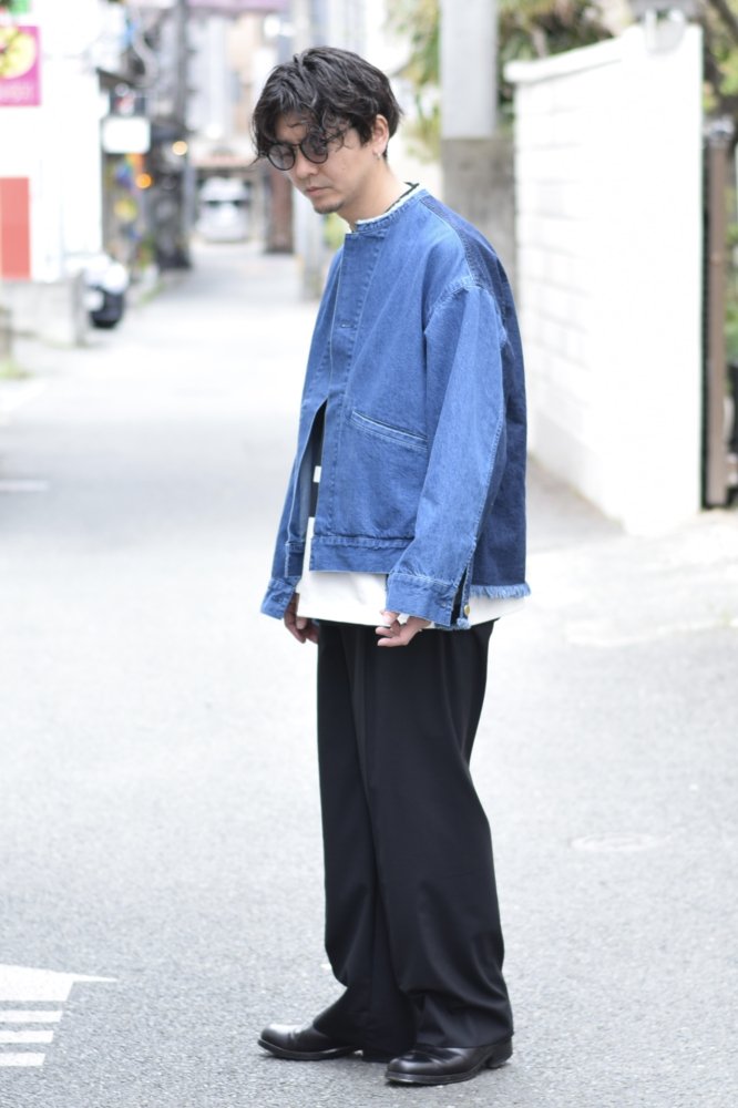 最新モデルが入荷♪ 【CULLNI】Cut-off BandCollar Blouson Denim