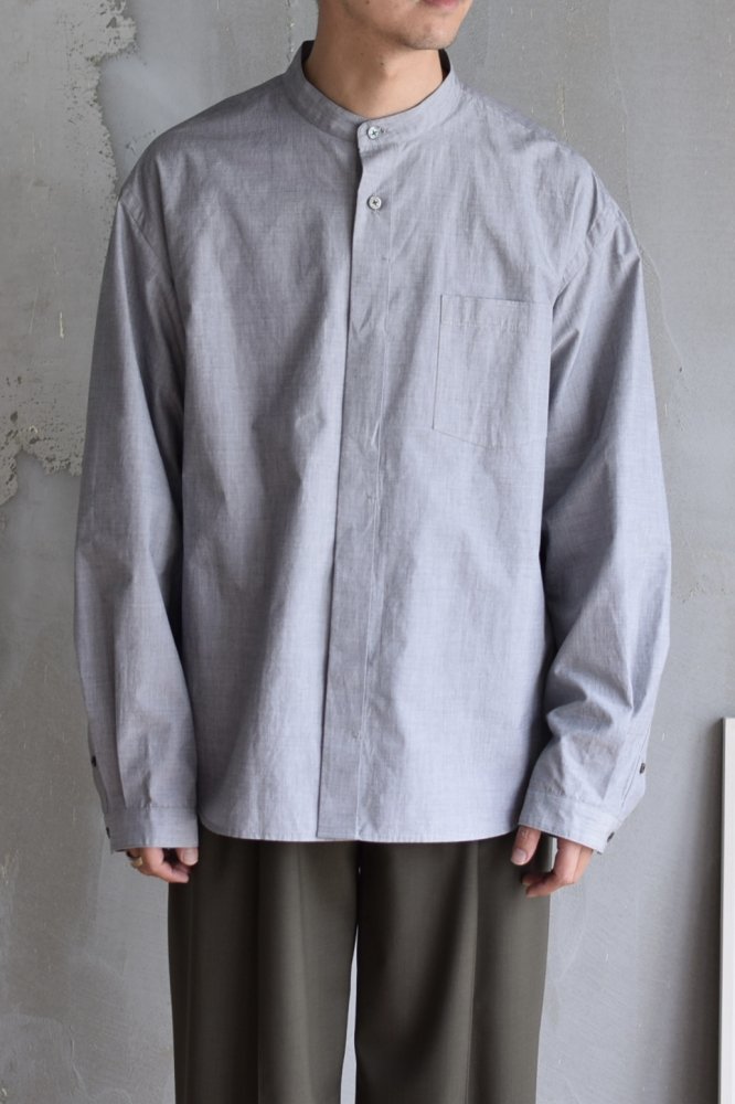 Wide Silhouette Band Collar Shirt - IDIOME | ONLINE SHOP 熊本の