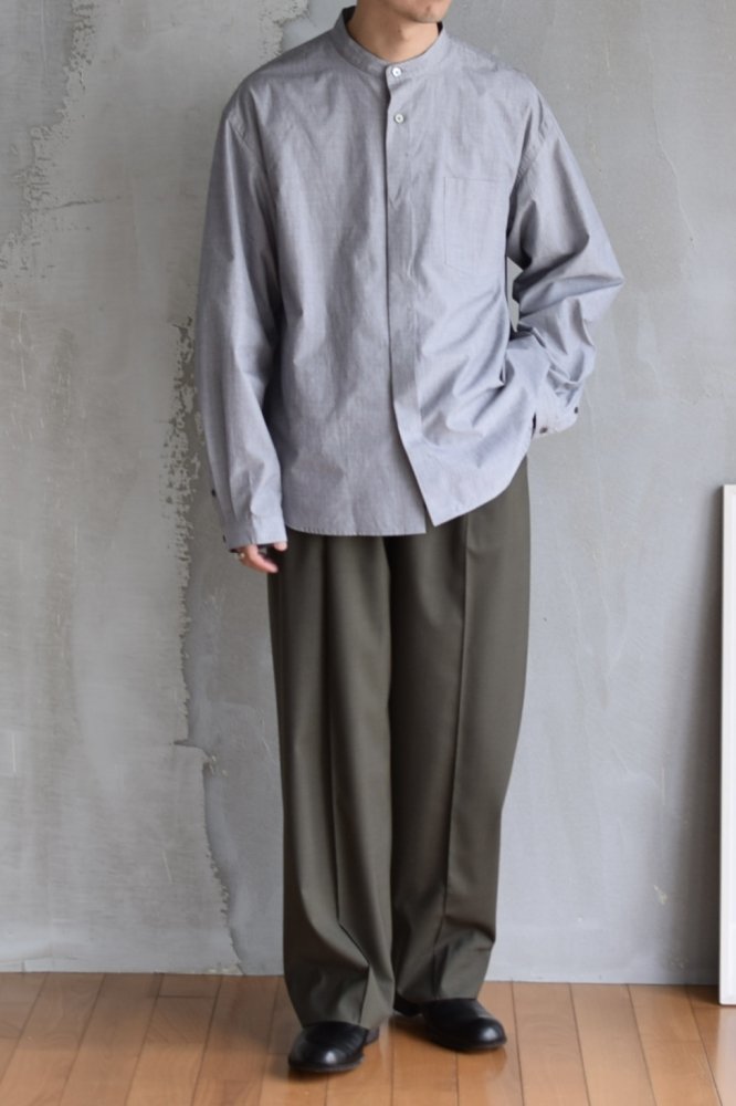 Wide Silhouette Band Collar Shirt - IDIOME | ONLINE SHOP 熊本の