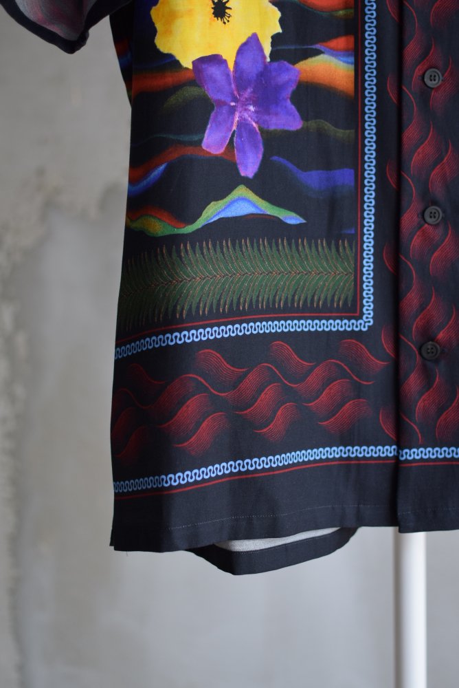 Cupra cotton twill print S/S shirt - IDIOME | ONLINE SHOP 熊本のセレクトショップ