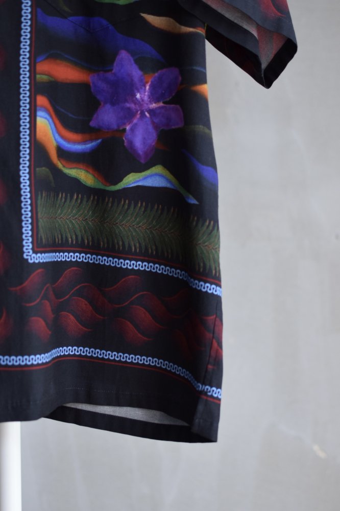 Cupra cotton twill print S/S shirt - IDIOME | ONLINE SHOP 熊本のセレクトショップ