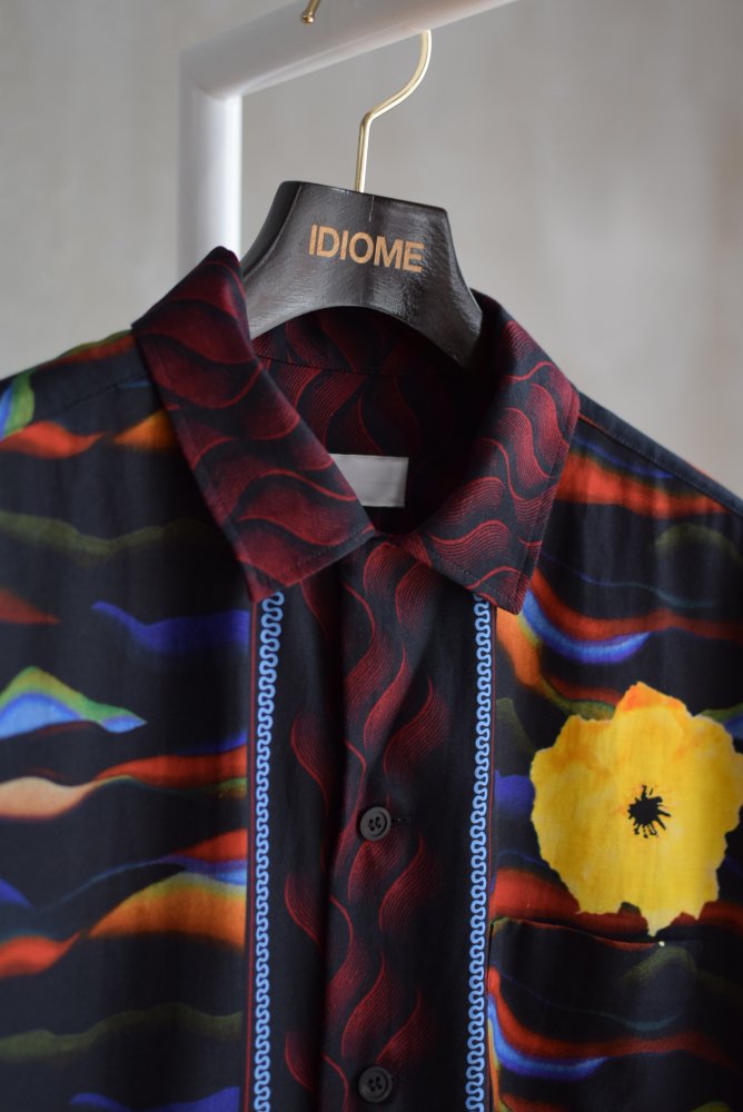 Cupra cotton twill print S/S shirt - IDIOME | ONLINE SHOP 熊本のセレクトショップ